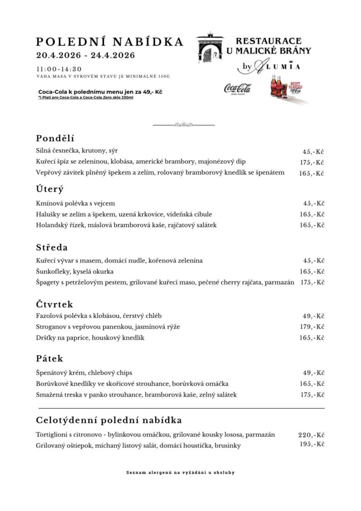 Polední nabídka na týden 20.4. – 24.4.2026